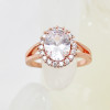 R-1541 Rose Gold Rings for Women Sparkly Rhinestone Rings for Engagement Jewelry Gift