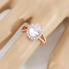 R-1541 Rose Gold Rings for Women Sparkly Rhinestone Rings for Engagement Jewelry Gift