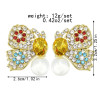 E-6024 Cute Butterfly Crystal Pearl Stud Earrings for Women Girl Wedding Party Jewelry Gift