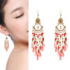 E-6025 Fashion Bohemian Personality Beaded Tassel Exaggerated Crystal Teardrop Earrings For Woman Girls Party Jewelry