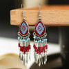 E-6029 Fashion bohemian personality beaded tassels exaggerated rice bead earrings women wedding party jewelry gifts
