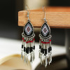 E-6029 Fashion bohemian personality beaded tassels exaggerated rice bead earrings women wedding party jewelry gifts