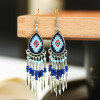 E-6029 Fashion bohemian personality beaded tassels exaggerated rice bead earrings women wedding party jewelry gifts