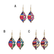 E-6028 Ethnic Bohemian Rhinestone Rope Woven Drop Dangle Earrings for Women Festival Party Jewelry Gift