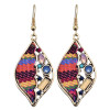 E-6028 Ethnic Bohemian Rhinestone Rope Woven Drop Dangle Earrings for Women Festival Party Jewelry Gift