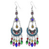 E-6032 Vintage Bohemian Ethnic Dangle Earrings for Women Colorful Rhinestone Tassel Gypsy Earrings