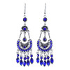 E-6032 Vintage Bohemian Ethnic Dangle Earrings for Women Colorful Rhinestone Tassel Gypsy Earrings