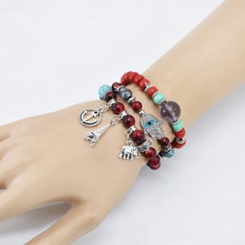 B-1094 Fashion Wedding Stacking Beaded Bracelet Set Stretchy Bead Bracelet Set Charm For Girls And Women Jewelry