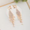 F-0855 Bridal Hairpiece Hair Accessories with Earrings Rhinestone Gold Leaf Headband for  Wedding Birthday