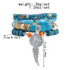 B-1096 5Pcs/Set Bohemian Acrylic Beads Wings Tassel Statement Bracelets for Women Ethnic Party Jewelry