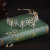 F-0856 Romantic Crystal Pearl Star Shape Crowns & Earrings Sets for Women Bridal Wedding Hair Accessories