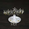 F-0856 Romantic Crystal Pearl Star Shape Crowns & Earrings Sets for Women Bridal Wedding Hair Accessories