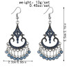E-6037 Fashion Vintage Bohemian Ethnic Dangle Earrings for Women Colorful Rhinestone Tassel Gypsy Earrings