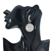 E-6040 New Ins Gold Silver Alloy Portrait Relief Baroque Rhinestone Earrings for Women Lady Wedding Party Jewelry