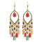 E-6041 Bohemian Beaded Tassel Dangle Earrings for Women Colorful Rhinestone Tassel Drop Earrings