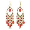E-6041 Bohemian Beaded Tassel Dangle Earrings for Women Colorful Rhinestone Tassel Drop Earrings