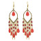 E-6041 Bohemian Beaded Tassel Dangle Earrings for Women Colorful Rhinestone Tassel Drop Earrings