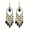 E-6041 Bohemian Beaded Tassel Dangle Earrings for Women Colorful Rhinestone Tassel Drop Earrings