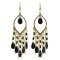 E-6041 Bohemian Beaded Tassel Dangle Earrings for Women Colorful Rhinestone Tassel Drop Earrings