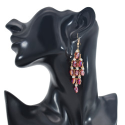 E-6042 Bohemian Personality Beaded Tassel Exaggerated Crystal Teardrop Earrings For Women Girls Party Jewelry