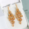 E-6042 Bohemian Personality Beaded Tassel Exaggerated Crystal Teardrop Earrings For Women Girls Party Jewelry