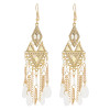 E-6043 Vintage Gold Tassel Dangle Earrings for Women Colorful Beads Rhinestone Boho Tassel Drop Earrings