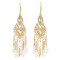 E-6043 Vintage Gold Tassel Dangle Earrings for Women Colorful Beads Rhinestone Boho Tassel Drop Earrings