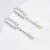 E-6046 Fashion Gold Plated Geometric Bridal Korean Crystal Earring Custom Diamond Sterling Silver Zircon Stud Earrings
