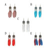 E-6047 Ethnic Bohemian Feather Drop Earrings for Women Resin Beads Long Tassel Earring Party Jewelry Gift