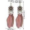 E-6047 Ethnic Bohemian Feather Drop Earrings for Women Resin Beads Long Tassel Earring Party Jewelry Gift
