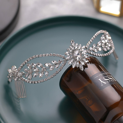 F-0859 Exquisite Bridal Crystal Tiaras Crown with Comb Women Headband Wedding Hair Accessories