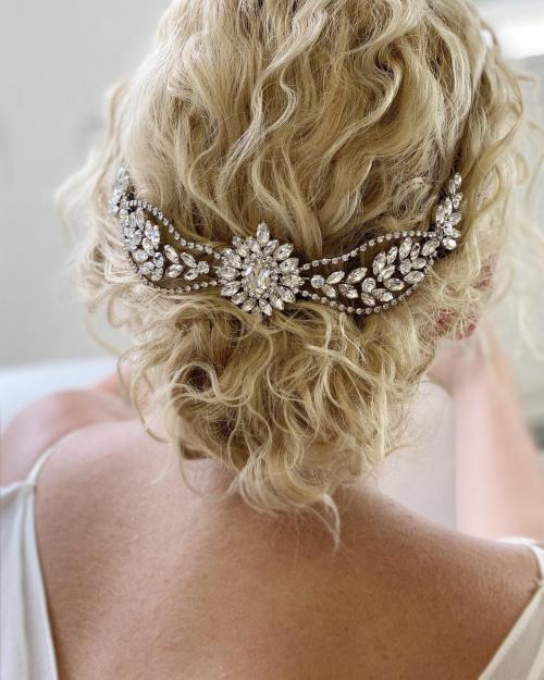 F-0859 Exquisite Bridal Crystal Tiaras Crown with Comb Women Headband Wedding Hair Accessories
