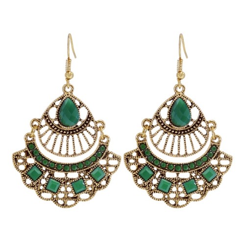 E-6054 Vintage multicolor alloy tassel dangle earrings, suitable for bohemian Indian party women’s jewelry