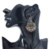 E-6054 Vintage multicolor alloy tassel dangle earrings, suitable for bohemian Indian party women’s jewelry