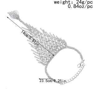 B-1098 Full Shinning Rhinestone Bracelet Handchain for Wedding Brides
