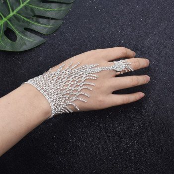 B-1098 Full Shinning Rhinestone Bracelet Handchain for Wedding Brides