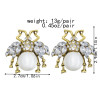 E-6057 Personalized Women Simple Gold Plating Bee Stud Earring Micro Pave Cubic Zirconia CZ Bee Stud Earring