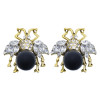 E-6057 Personalized Women Simple Gold Plating Bee Stud Earring Micro Pave Cubic Zirconia CZ Bee Stud Earring
