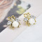 E-6057 Personalized Women Simple Gold Plating Bee Stud Earring Micro Pave Cubic Zirconia CZ Bee Stud Earring