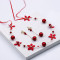 F-0862 Fashion hot sale red pearl flower headband earrings set toast dress headdress bridal jewelry