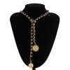 N-7476 Punk Twisted Velvet Long Chain Choker Necklace Women Coins Pendant Necklaces Summer Party Jewelry