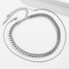 N-7477 Personalized Double Necklace Sports and Leisure Style Clavicle Chain Metal Thick Necklace Simple Short Chain