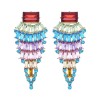 E-6066 Multi color geometric gem pendant earrings are suitable for women's Bohemian summer party jewelry gifts