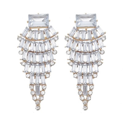 E-6066 Multi color geometric gem pendant earrings are suitable for women's Bohemian summer party jewelry gifts