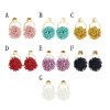 E-6067 European and American exaggerated three-dimensional handmade tassel simulation circle flower earrings