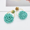 E-6067 European and American exaggerated three-dimensional handmade tassel simulation circle flower earrings