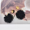 E-6067 European and American exaggerated three-dimensional handmade tassel simulation circle flower earrings