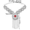 N-7482 Bohemian Gems Hollow Tassel Necklace Fashion Atmosphere Inlaid Ethnic Party Jewelry