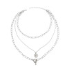 N-7486 Punk Silver Color Multilayers Long Chain Women Hip Hop Coin Bells Pendant Necklaces Party Jewelry