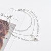 N-7486 Punk Silver Color Multilayers Long Chain Women Hip Hop Coin Bells Pendant Necklaces Party Jewelry